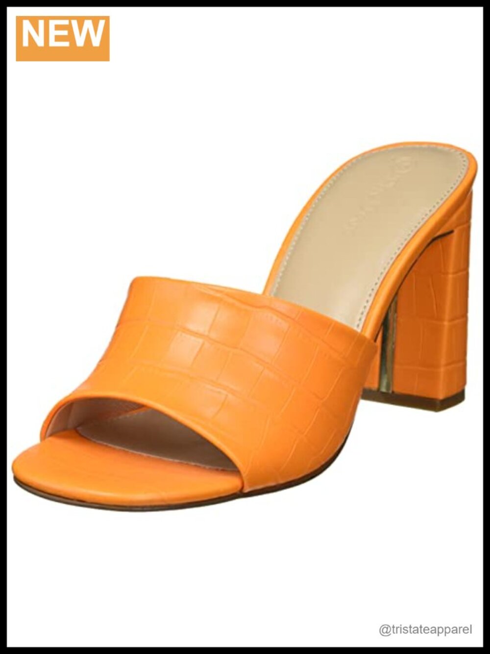 Women's Pattie High Block Heeled Mule Sandal Open Toe Slip On